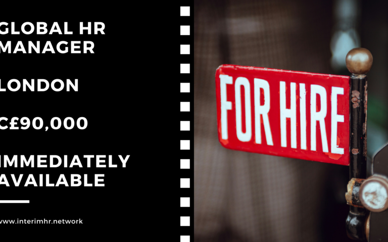 Immediately Available – Global HR Manager – London