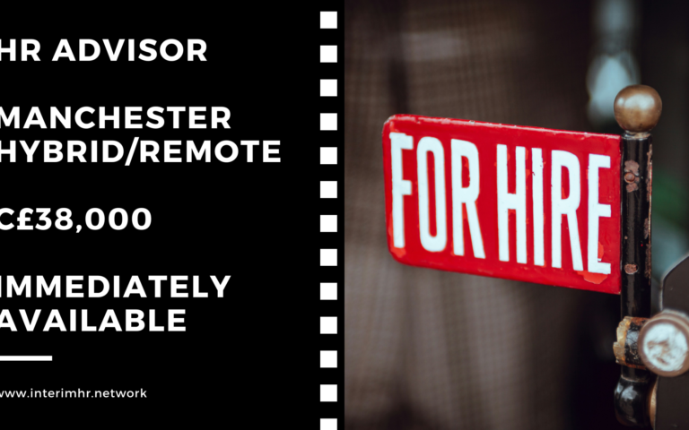 Immediately Available: HR Advisor – Manchester – c£38,000