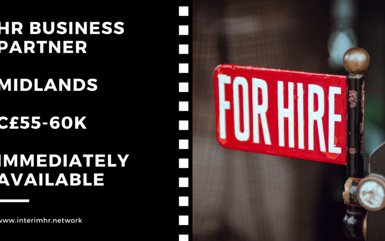 Immediately Available: HR Business Partner – Midlands – c55-60k