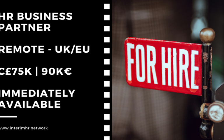 Immediately Available: HR Business Partner – Remote across UK or Europe