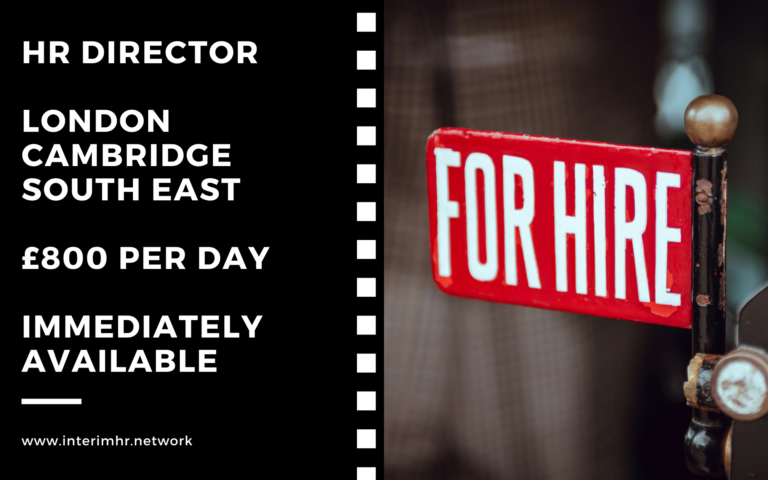 Immediately Available: Interim HR Director – UK Flex – c£800 per day
