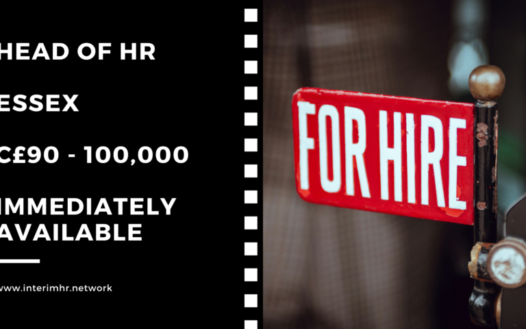 Immediately Available: Head of HR – Essex / London – c90-100k