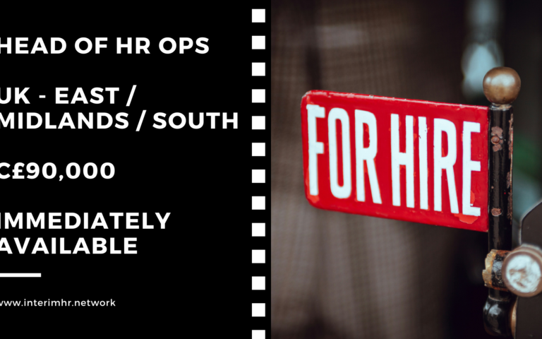 Immediately Available: Head of HR Operations – East of England – c£90,000 base