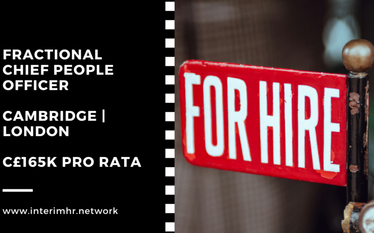 Immediately Available: Fractional CPO – Cambridge | London – c165k Pro Rata