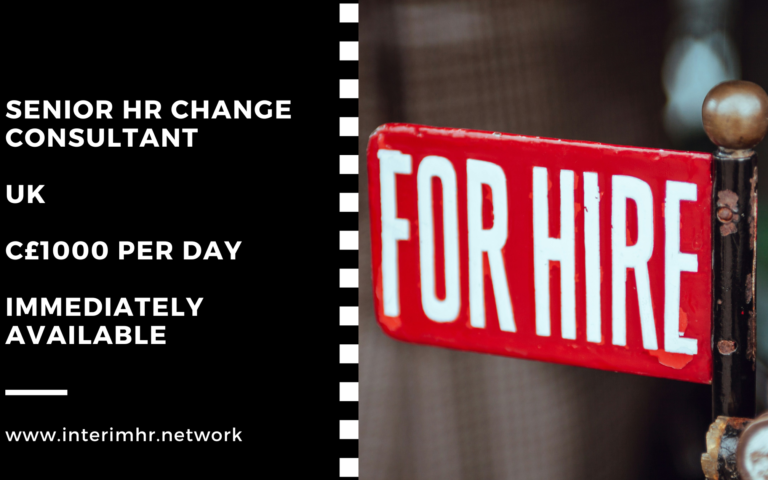 Senior HR Consultant (Transformation) – UK – c£1000 per day