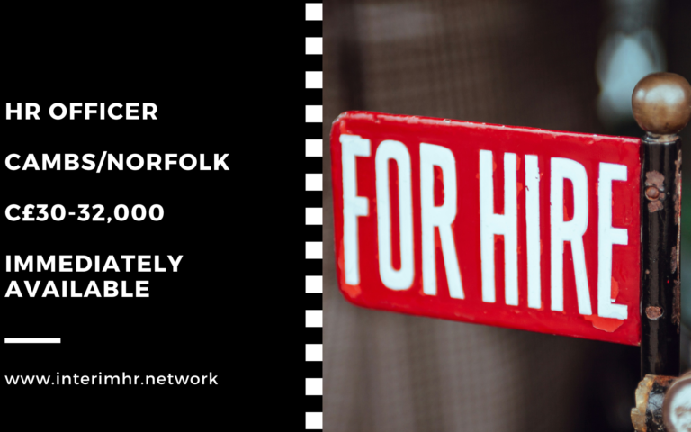 HR Officer – Cambs/Norfolk – c30-32k